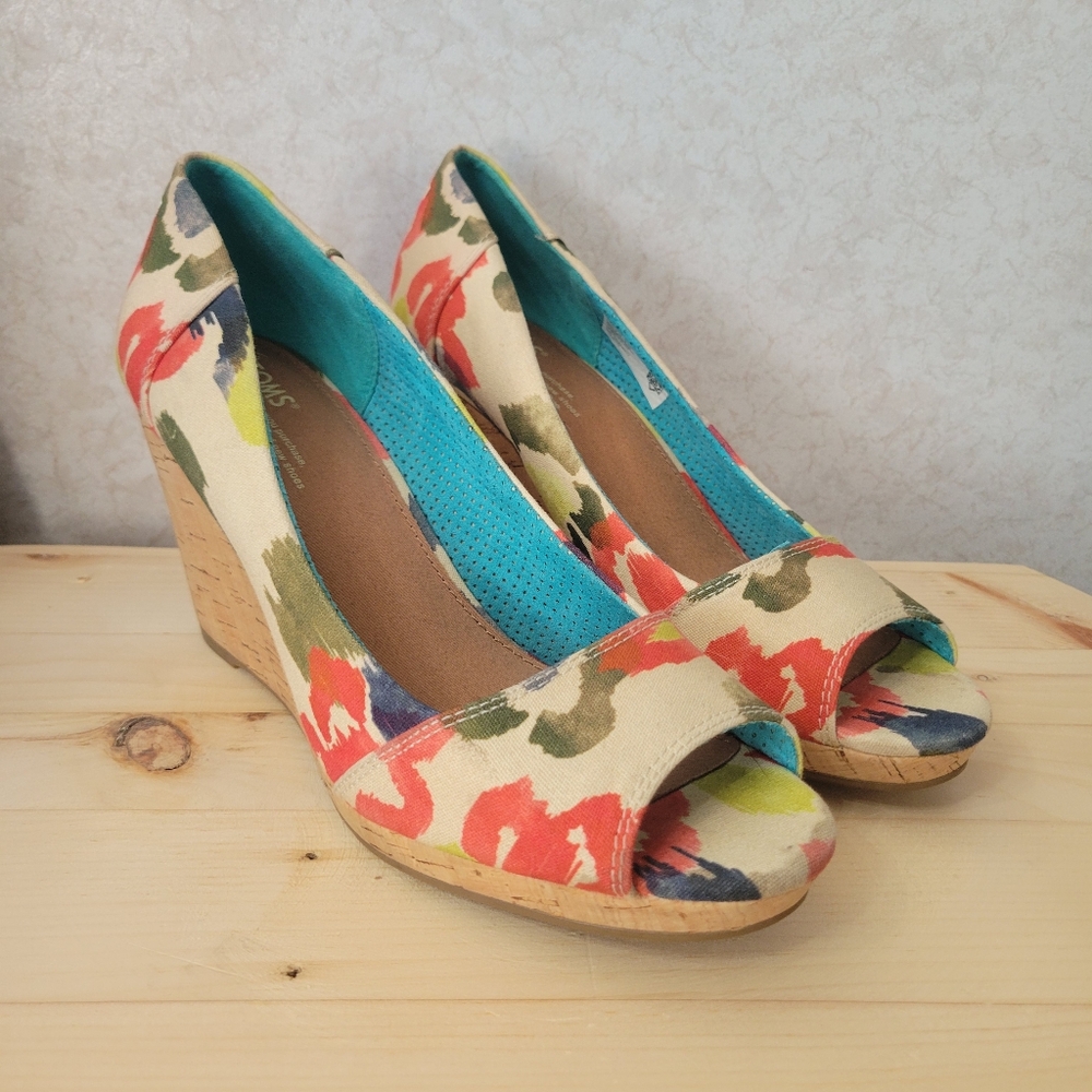 Toms Colorful Wedge Sandals 10
